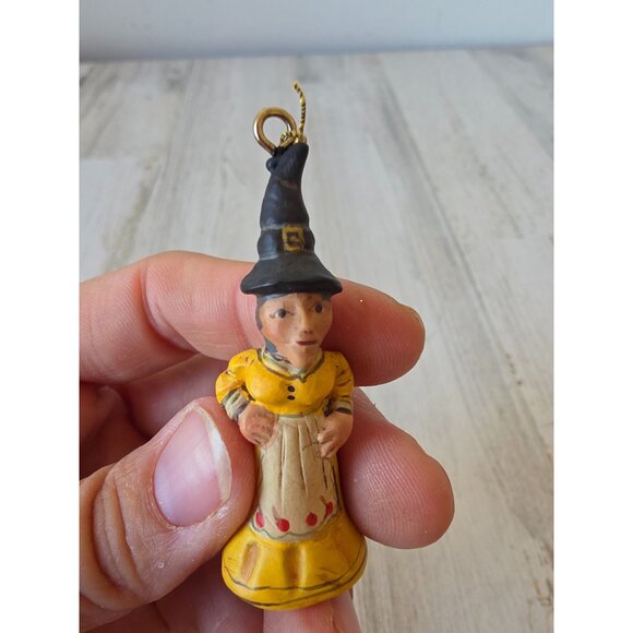 Dept 56 polliwoggs witch mini ornament Halloween shabby chic vintage tree - Picture 4 of 7
